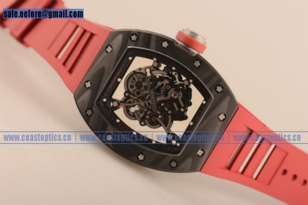 1:1 Replica Richard Mille RM 055 Bubba Watson Watch Carbon Fiber Red Rubber RM 055